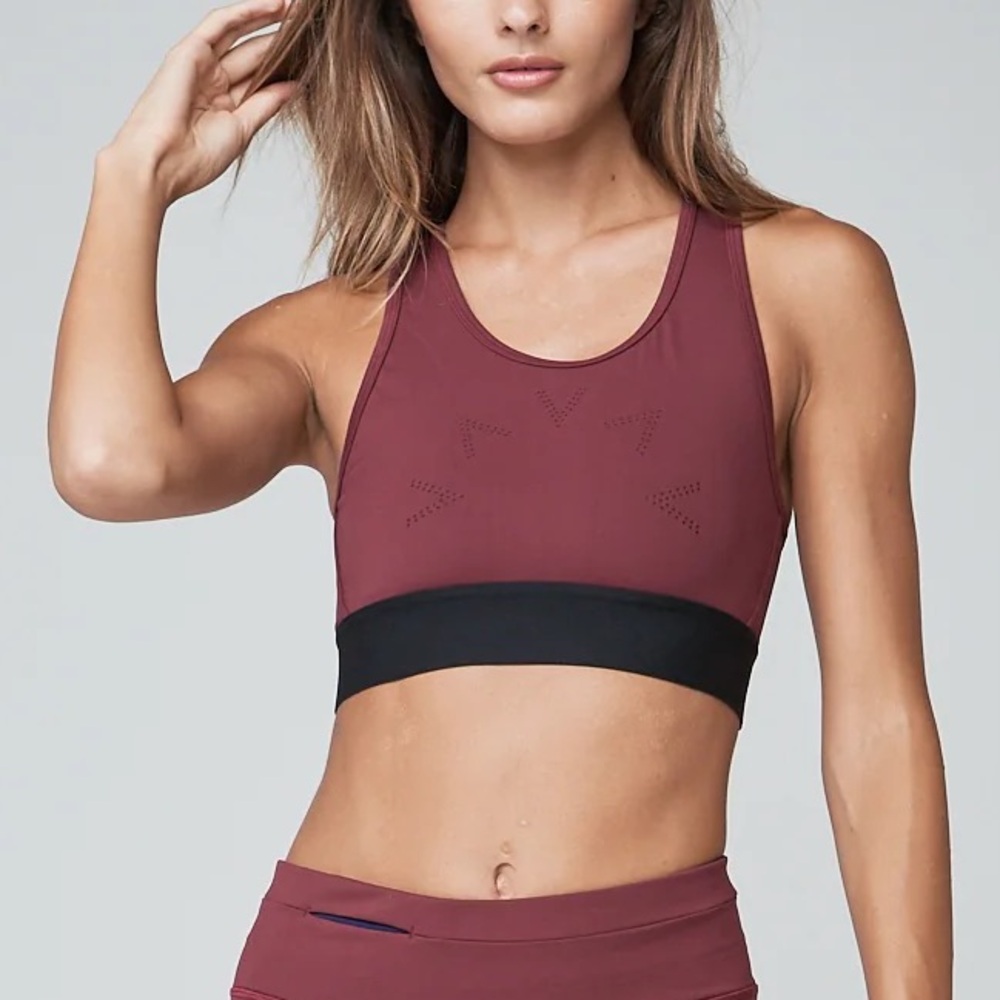 VARLEY Aspen Bra Windsor Wine Burgundy Black Size Small
